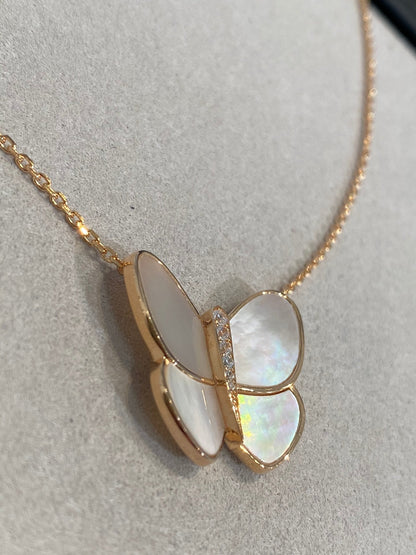 [⭐Haelin Jewelry]BUTTERFLY GOLD MOP DIAMOND NECKLACE
