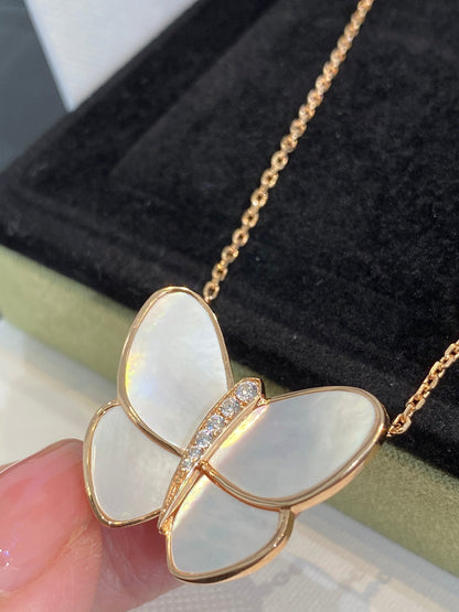 [⭐Haelin Jewelry]BUTTERFLY GOLD MOP DIAMOND NECKLACE