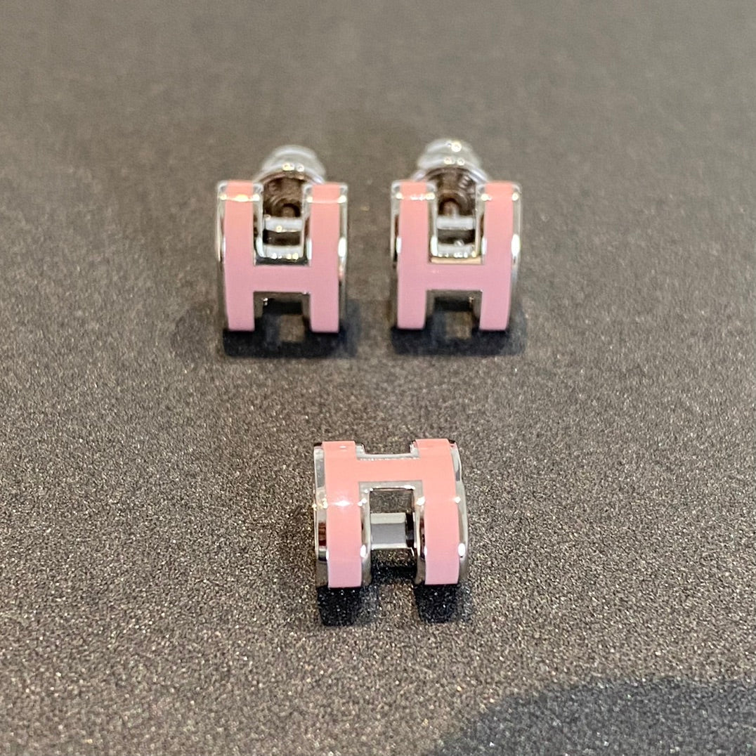 [⭐Haelin Jewelry]MINI POP H SILVER EARRINGS PINK
