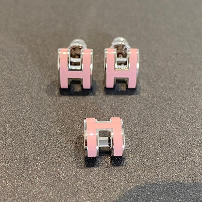 [⭐Haelin Jewelry]MINI POP H SILVER EARRINGS PINK