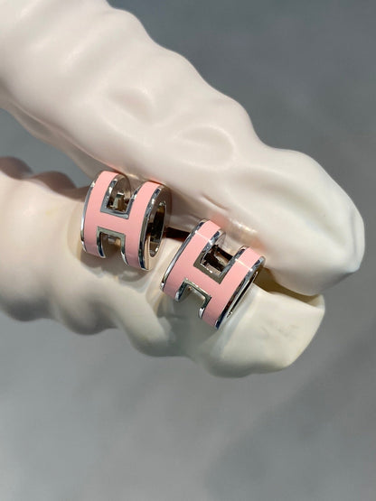 [⭐Haelin Jewelry]MINI POP H SILVER EARRINGS PINK