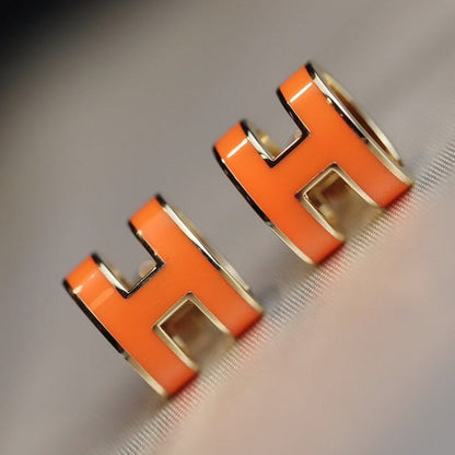 [⭐Haelin Jewelry]MINI POP H EARRINGS ORANGE