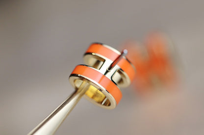 [⭐Haelin Jewelry]MINI POP H EARRINGS ORANGE