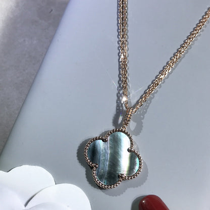 [⭐Haelin Jewelry]CLOVER 25MM GOLD DARK MOP BIG CLOVER NECKLACE