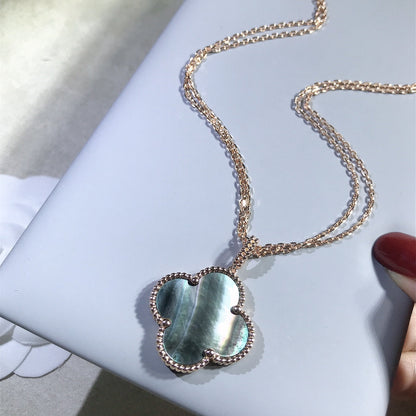 [⭐Haelin Jewelry]CLOVER 25MM GOLD DARK MOP BIG CLOVER NECKLACE