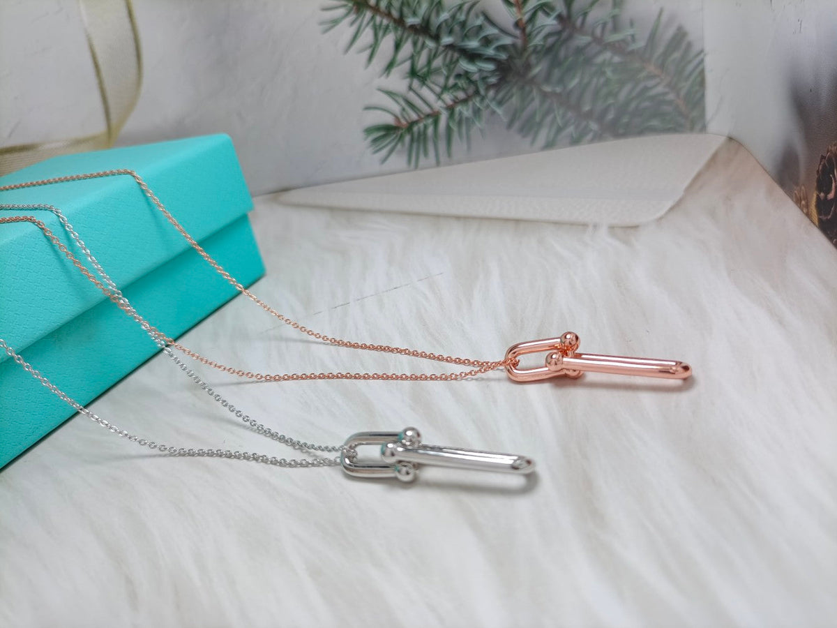 [Haelin Jewelry]HARDWEAR DROP DOUBLE LINK PEDANT NECKLACE