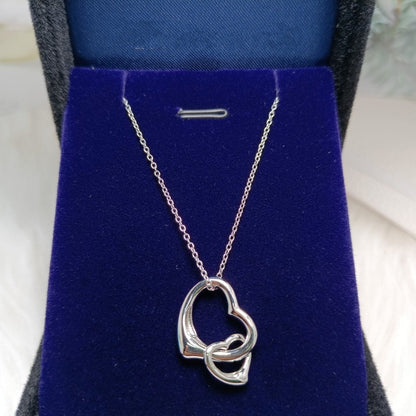 [Haelin Jewelry]DOUBLE HEART SILVER NECKLACE