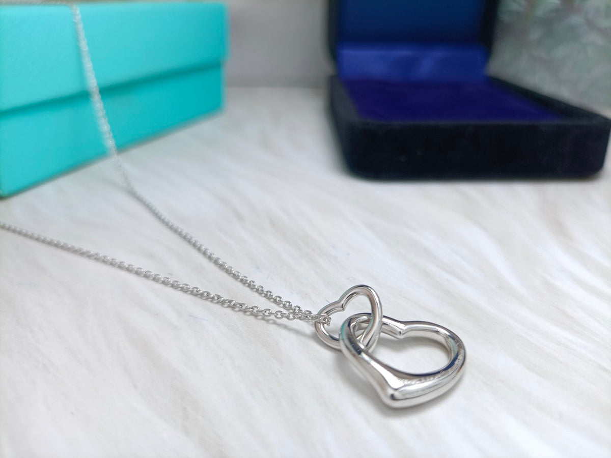 [Haelin Jewelry]DOUBLE HEART SILVER NECKLACE