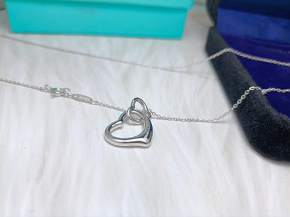 [Haelin Jewelry]DOUBLE HEART SILVER NECKLACE