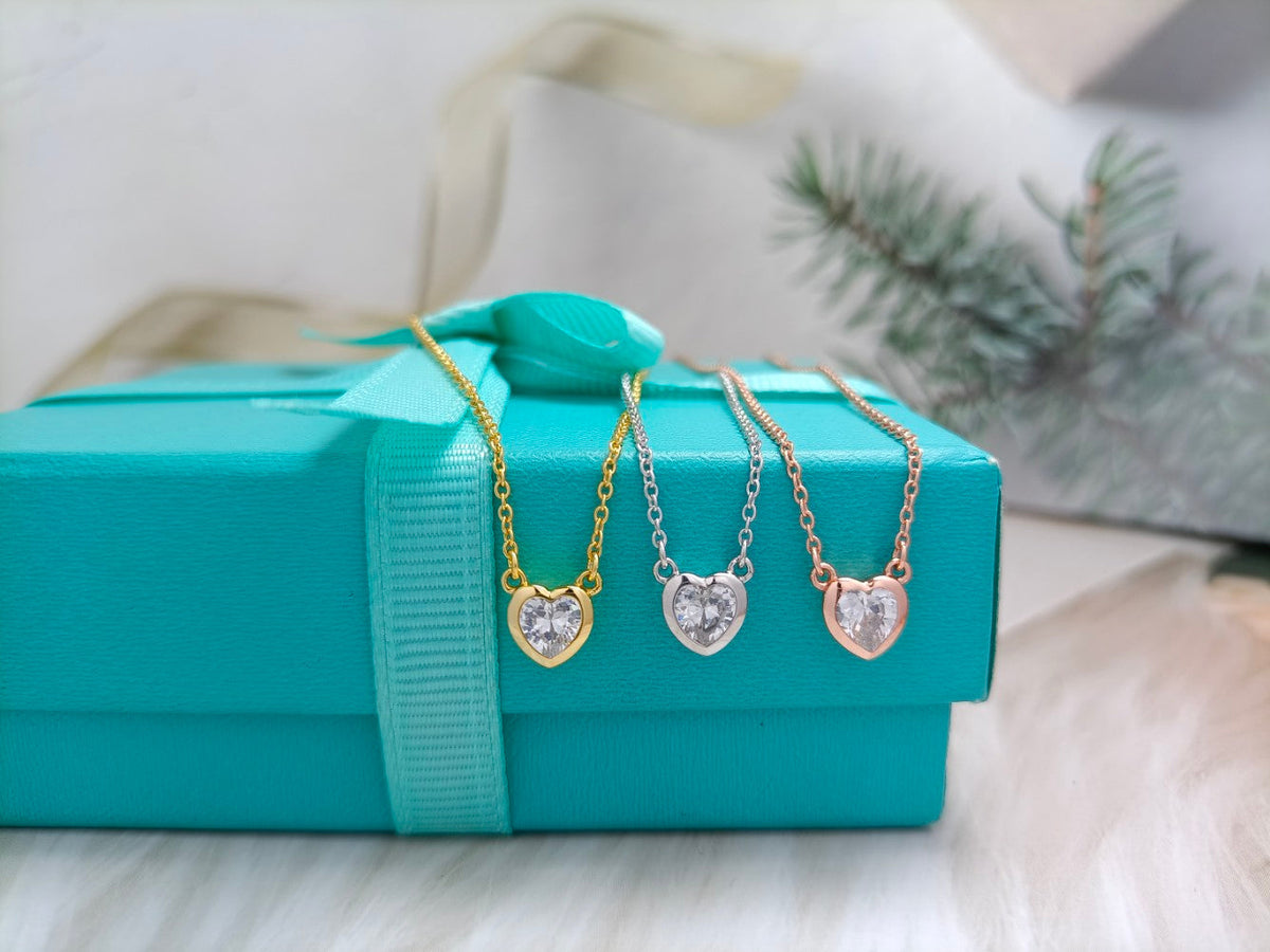 [Haelin Jewelry]HEART BIG DIAMOND NECKLACE