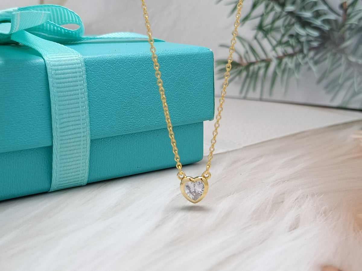 [Haelin Jewelry]HEART BIG DIAMOND NECKLACE