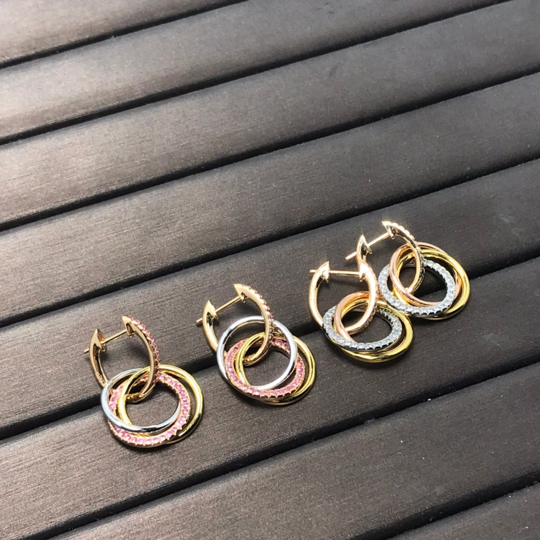[Haelin Jewelry]TRINITY EARRINGS GOLD DIAMOND