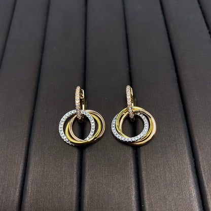 [Haelin Jewelry]TRINITY EARRINGS GOLD DIAMOND