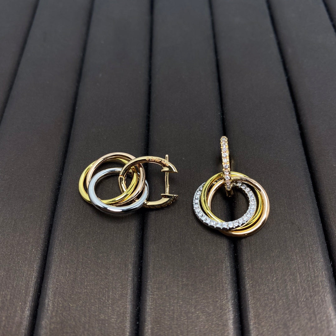 [Haelin Jewelry]TRINITY EARRINGS GOLD DIAMOND