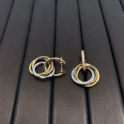 [Haelin Jewelry]TRINITY EARRINGS GOLD DIAMOND