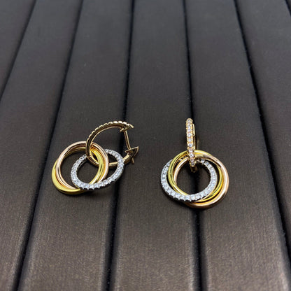 [Haelin Jewelry]TRINITY EARRINGS GOLD DIAMOND
