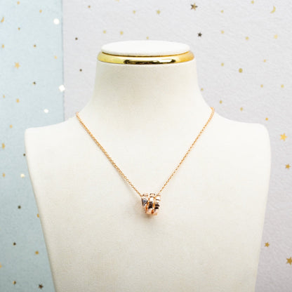 [⭐Haelin Jewelry]SERPENTI PINK GOLD NECKLACE DIAMOND