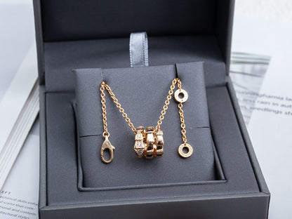 [⭐Haelin Jewelry]SERPENTI PINK GOLD NECKLACE DIAMOND