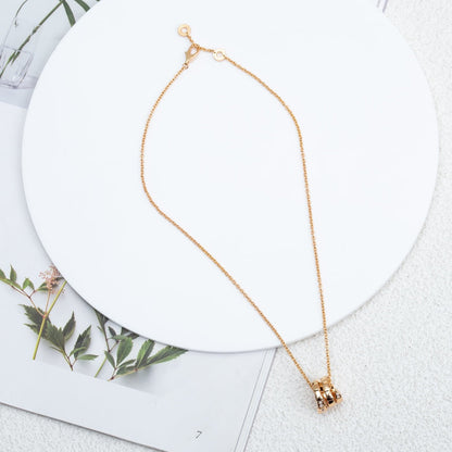 [⭐Haelin Jewelry]SERPENTI PINK GOLD NECKLACE DIAMOND