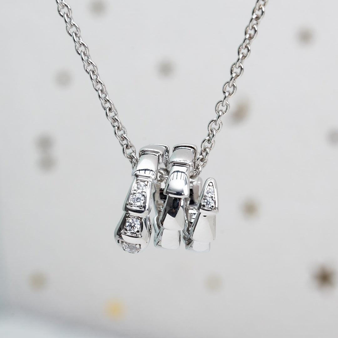 [⭐Haelin Jewelry]SERPENTI SILVER NECKLACE DIAMOND