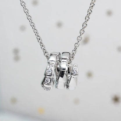 [⭐Haelin Jewelry]SERPENTI SILVER NECKLACE DIAMOND