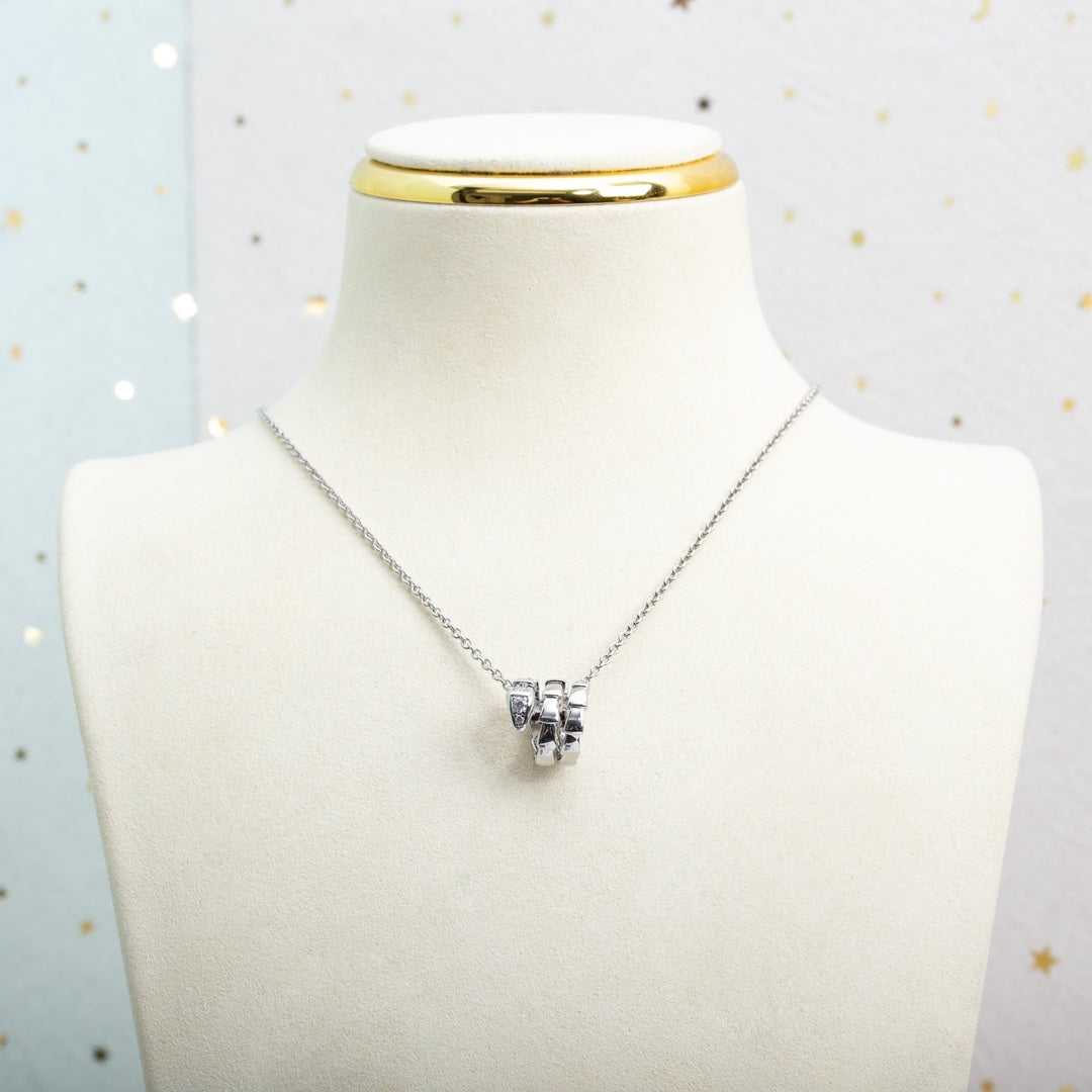 [⭐Haelin Jewelry]SERPENTI SILVER NECKLACE DIAMOND