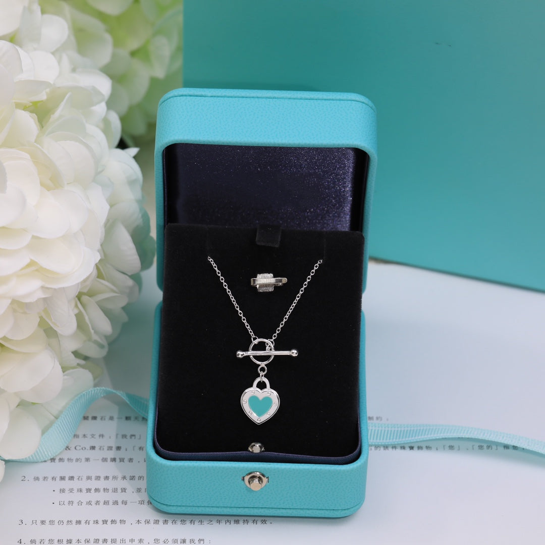 [Haelin Jewelry]DOUBLE HEART BLUE NECKLACE