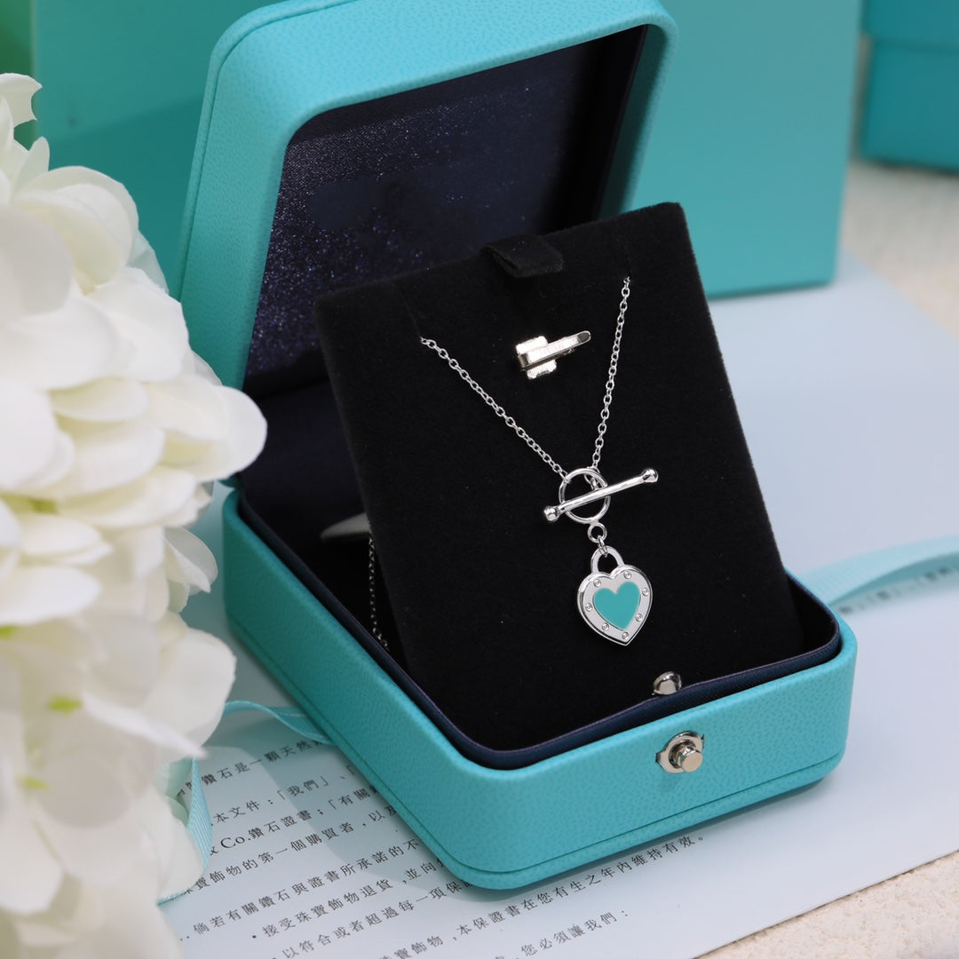 [Haelin Jewelry]DOUBLE HEART BLUE NECKLACE