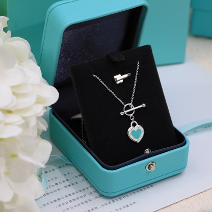 [Haelin Jewelry]DOUBLE HEART BLUE NECKLACE
