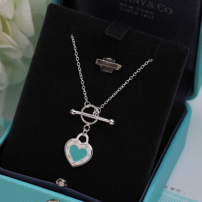 [Haelin Jewelry]DOUBLE HEART BLUE NECKLACE