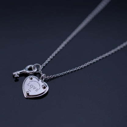 [Haelin Jewelry]KEY AND HEART SILVER NECKLACE