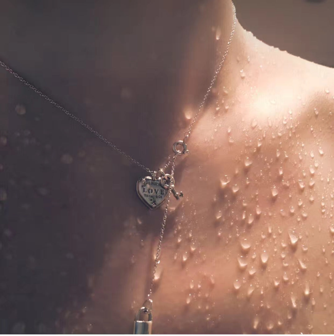 [Haelin Jewelry]KEY AND HEART SILVER NECKLACE