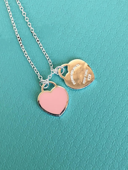 [Haelin Jewelry]DOUBLE HEART PEDANT SILVER NECKLACE