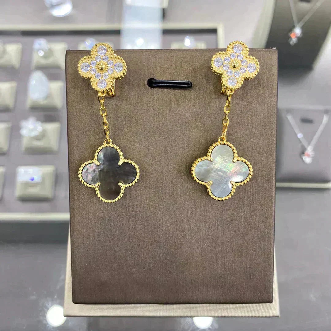 [⭐Haelin Jewelry]CLOVER  2 MOTIFS  DIAMOND  EARRINGS (MULTIPLE CHOICESç´