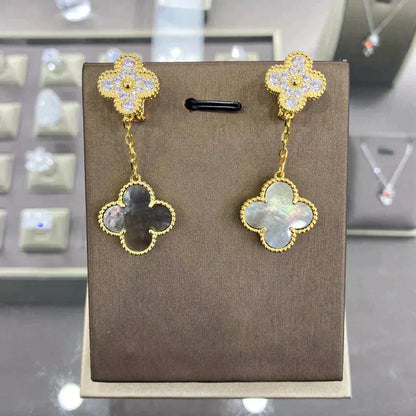 [⭐Haelin Jewelry]CLOVER  2 MOTIFS  DIAMOND  EARRINGS (MULTIPLE CHOICESç´