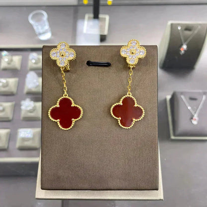 [⭐Haelin Jewelry]CLOVER  2 MOTIFS  DIAMOND  EARRINGS (MULTIPLE CHOICESç´