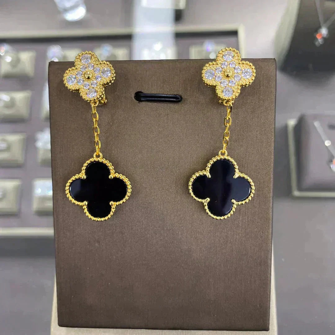 [⭐Haelin Jewelry]CLOVER  2 MOTIFS  DIAMOND  EARRINGS (MULTIPLE CHOICESç´