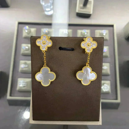 [⭐Haelin Jewelry]CLOVER  2 MOTIFS  DIAMOND  EARRINGS (MULTIPLE CHOICESç´
