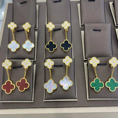 [⭐Haelin Jewelry]CLOVER  2 MOTIFS  DIAMOND  EARRINGS (MULTIPLE CHOICESç´