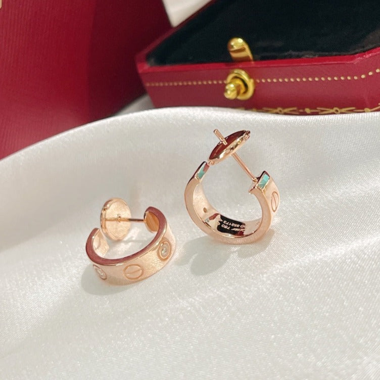 [⭐Haelin Jewelry]LOVE EARRINGS 5.7MM 2 DIAMONDS