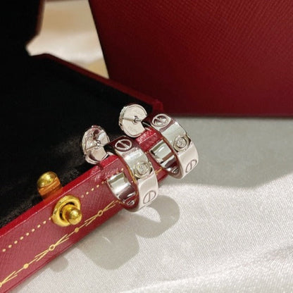 [⭐Haelin Jewelry]LOVE EARRINGS 5.7MM 2 DIAMONDS