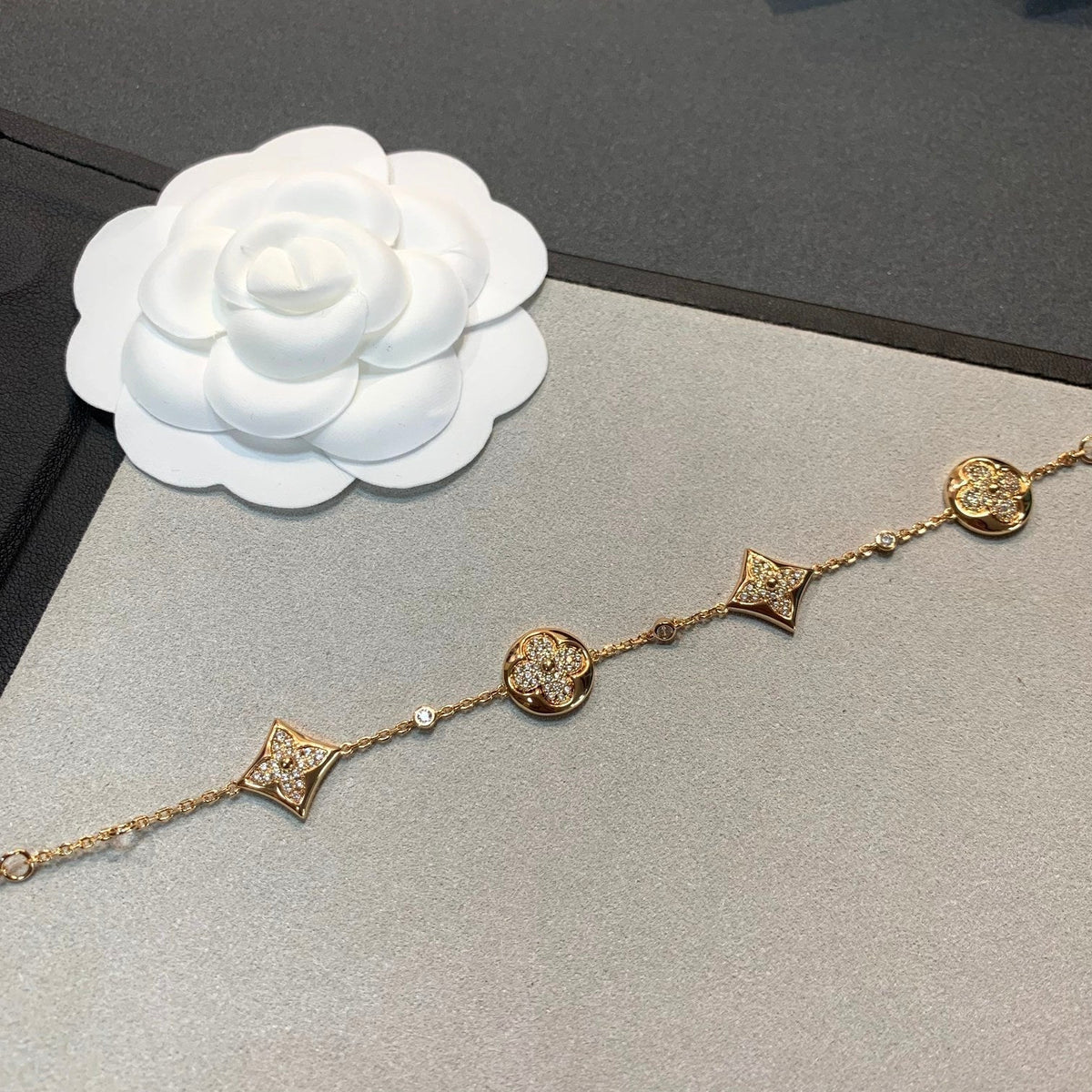 [⭐Haelin Jewelry]STAR AND SUN 4 MOTIFS GOLD DIAMONDS BRACELET