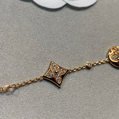 [⭐Haelin Jewelry]STAR AND SUN 4 MOTIFS GOLD DIAMONDS BRACELET