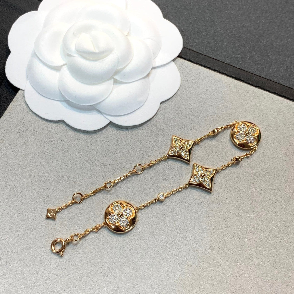 [⭐Haelin Jewelry]STAR AND SUN 4 MOTIFS GOLD DIAMONDS BRACELET