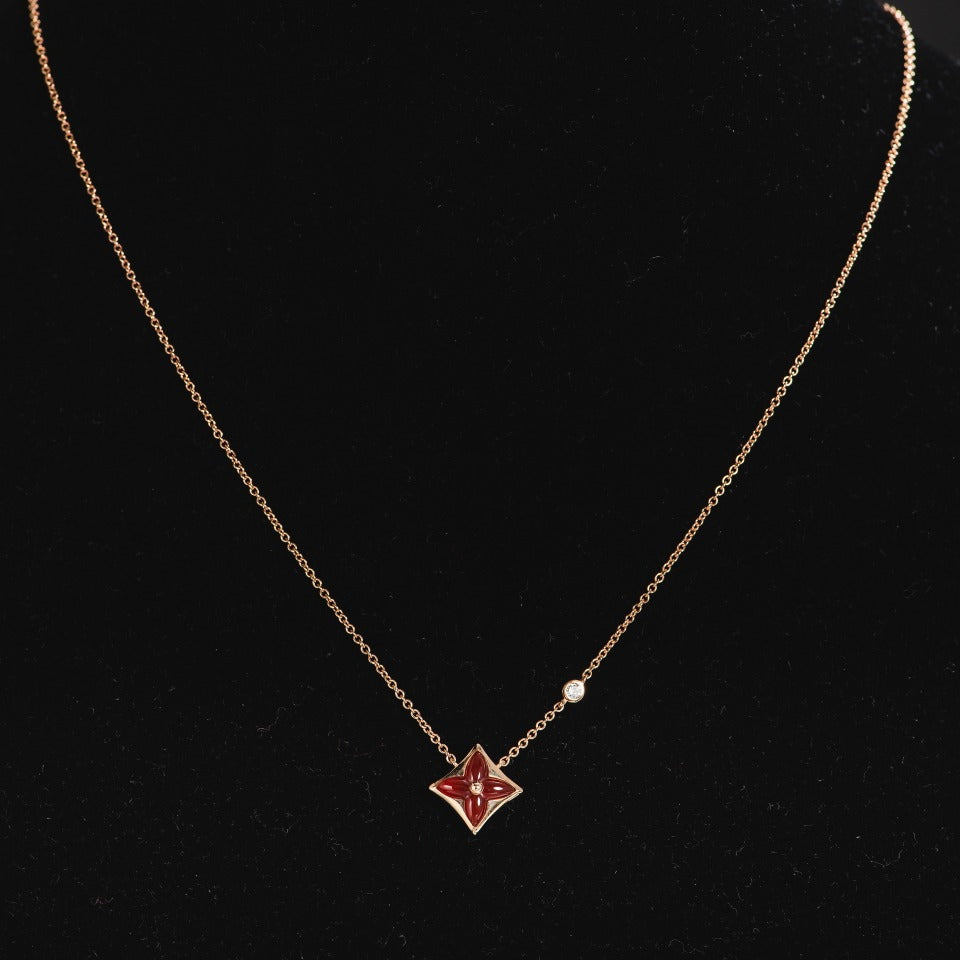 [⭐Haelin Jewelry]STAR NECKLACE PINK GOLD 1 DIAMOND