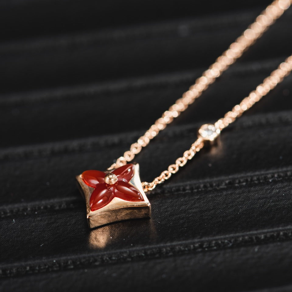 [⭐Haelin Jewelry]STAR NECKLACE PINK GOLD 1 DIAMOND