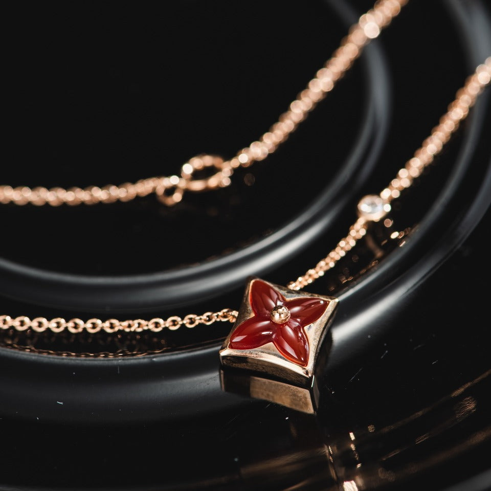 [⭐Haelin Jewelry]STAR NECKLACE PINK GOLD 1 DIAMOND