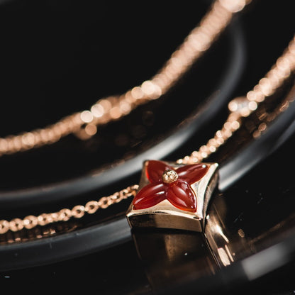 [⭐Haelin Jewelry]STAR NECKLACE PINK GOLD 1 DIAMOND