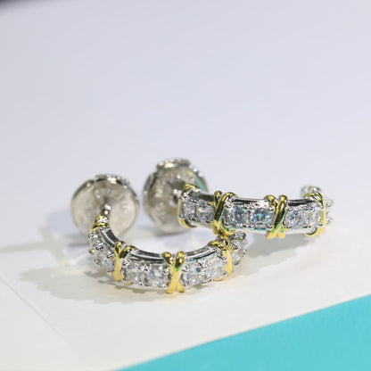 [Haelin Jewelry]TWENTY STONE HOOP GOLD EARRINGS
