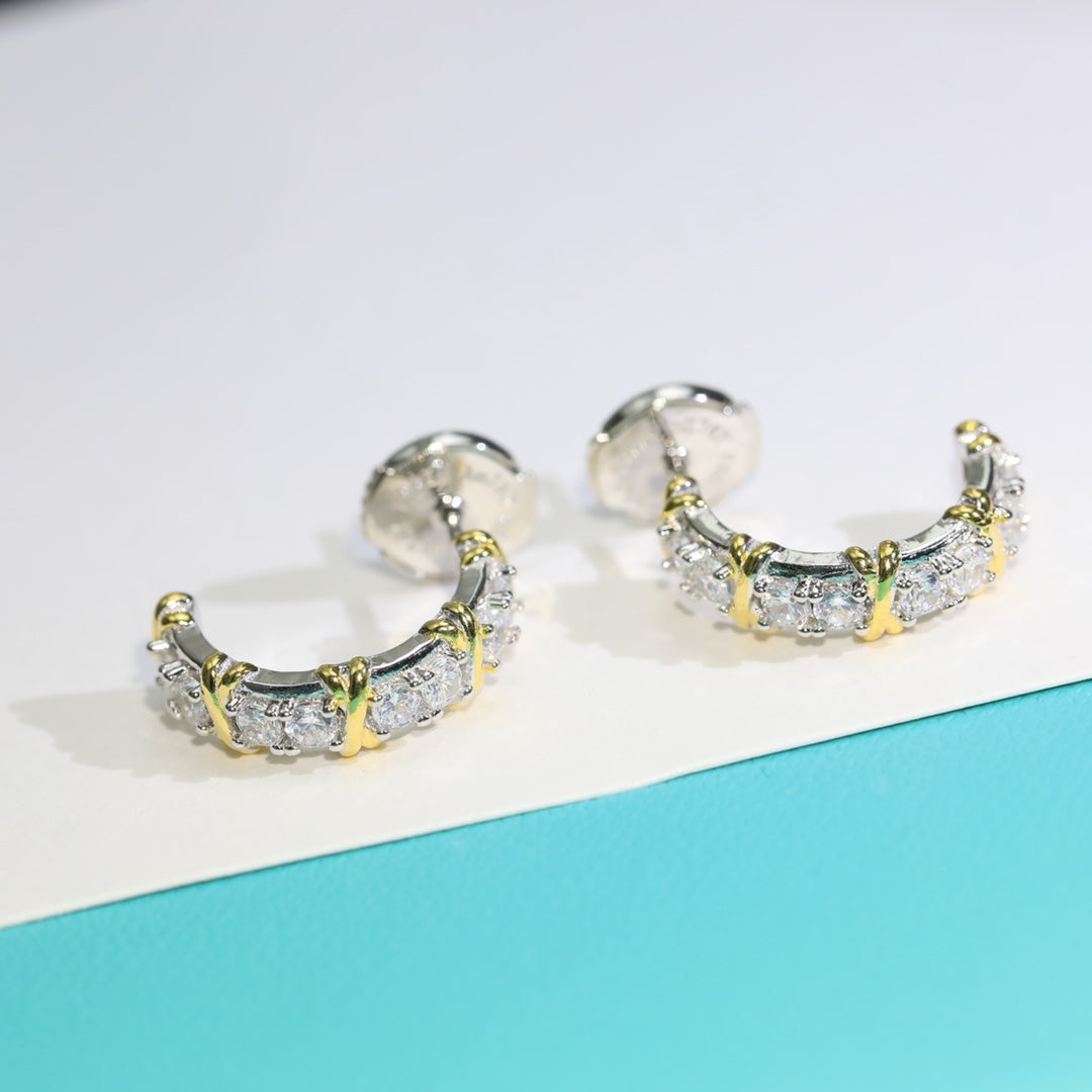 [Haelin Jewelry]TWENTY STONE HOOP GOLD EARRINGS